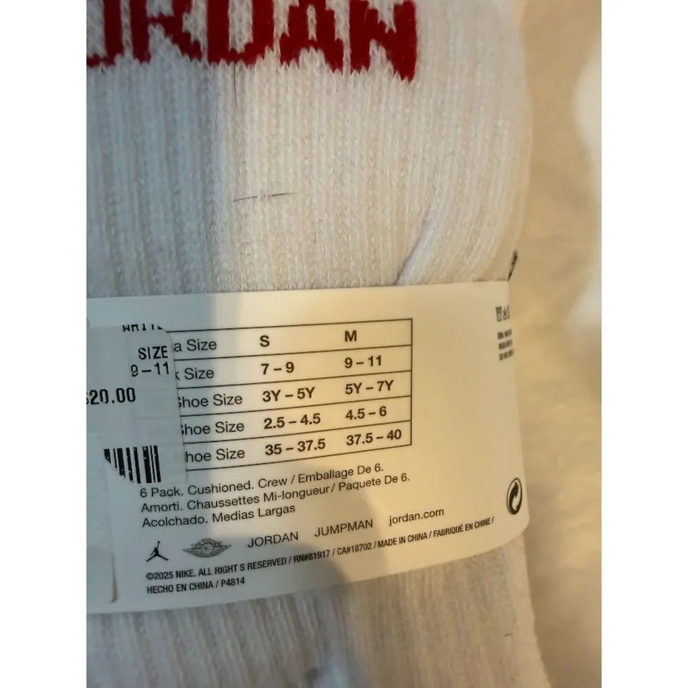 NBA Official Crew Socks Basketball Multi 6 Pack youth 5-7